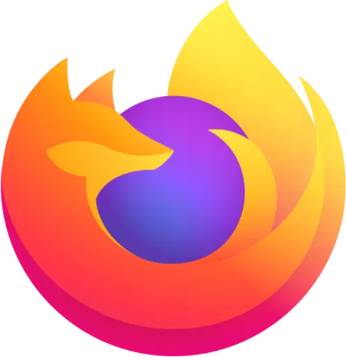 An abstract flaming fox wrapping around a blue sphere